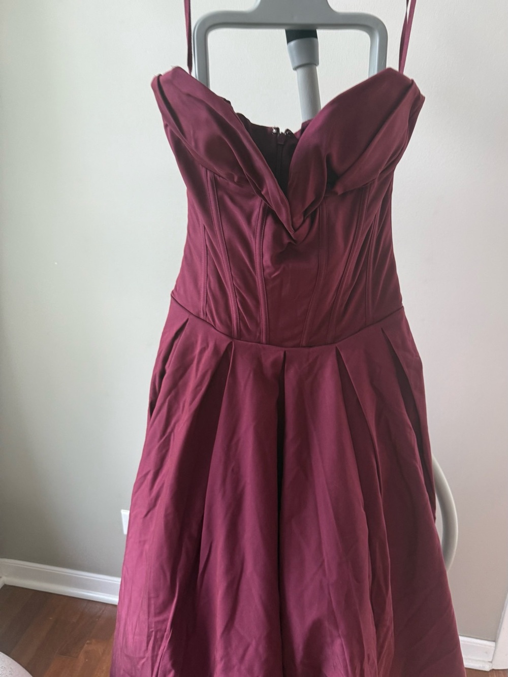 House of CB Wine Lady Strapless Midi Dress - Picture 3 of 11